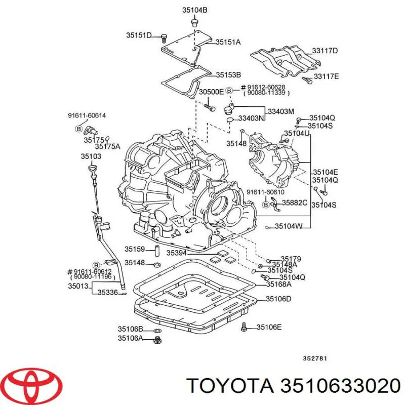 Поддон АКПП Toyota 3510633020 цена, от 126.69 USD