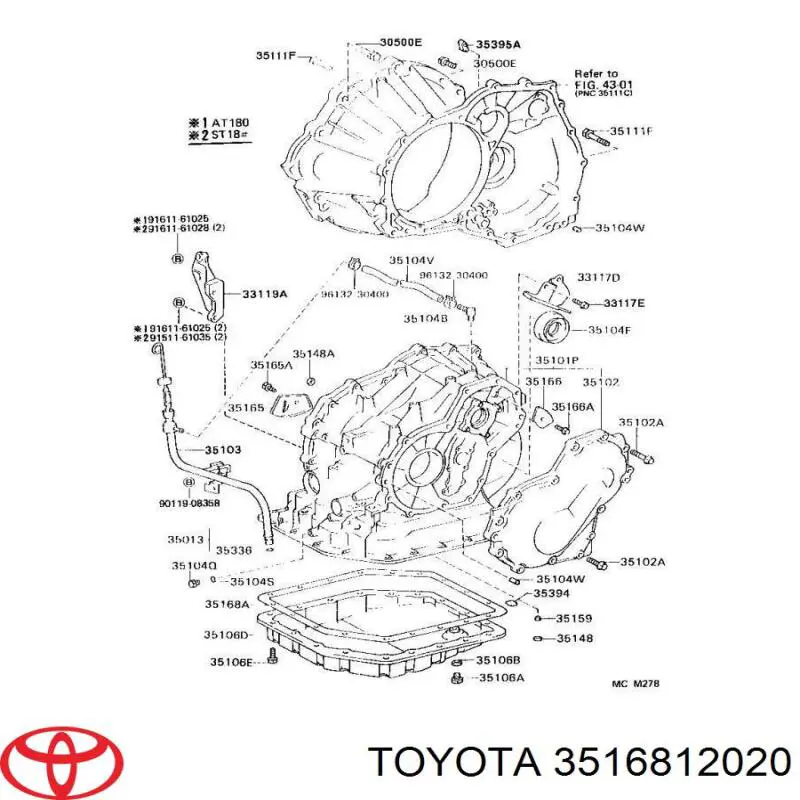 3516802010 Toyota прокладка поддона акпп/мкпп