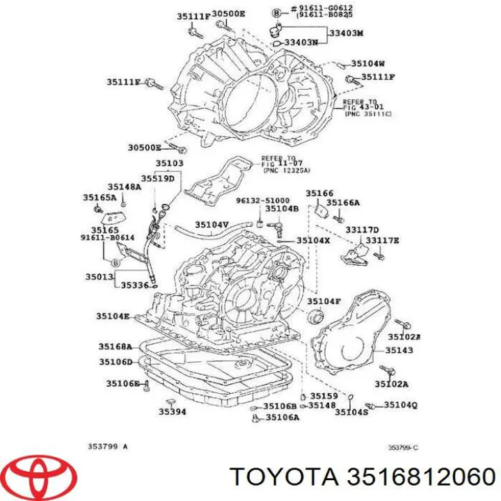 Прокладка поддона АКПП/МКПП Toyota 3516812060