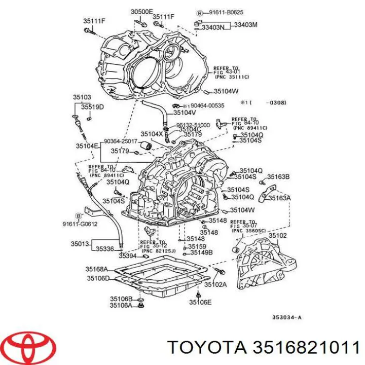 Прокладка поддона АКПП/МКПП 3516821011 Toyota