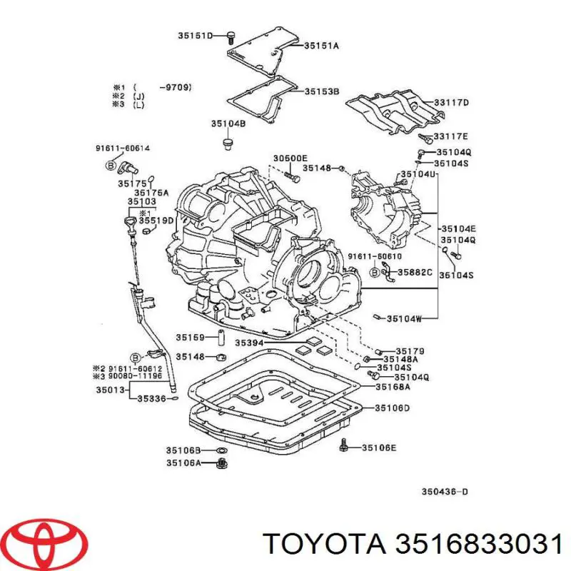 3516833031 Toyota vedante de panela da caixa automática de mudança/caixa mecânica de mudança