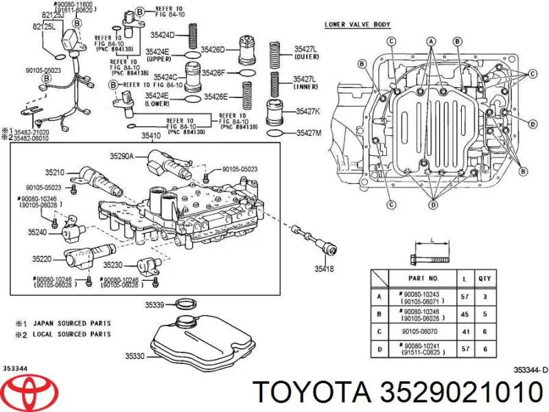 3529021010 Toyota solenoide da caixa automática de mudança