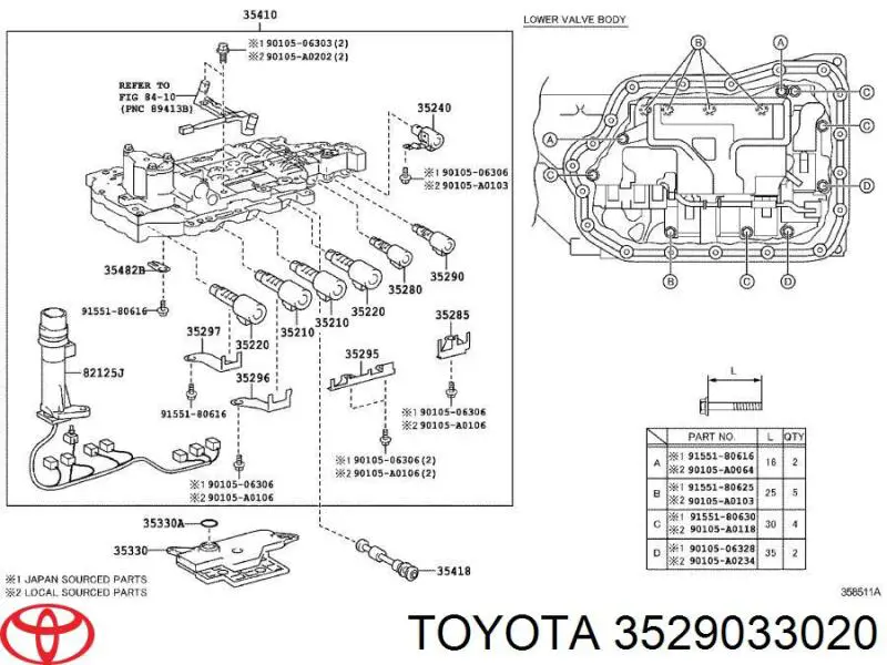 Solenoide da Caixa Automática de Mudança para Toyota Avensis (T25)