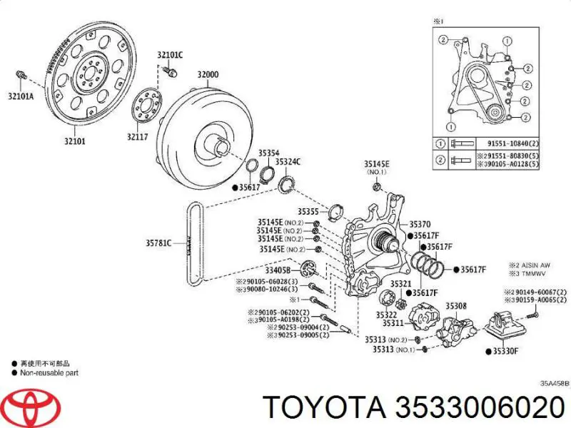 Filtro da Caixa Automática de Mudança Toyota Rav4  A5, H5