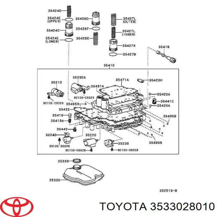3533028010 Toyota filtro da caixa automática de mudança
