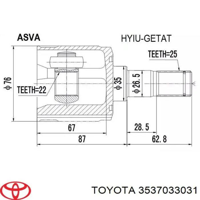  Toyota 3537033031 цена, от  USD