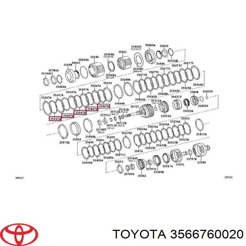 3566760020 Toyota диск сцепления