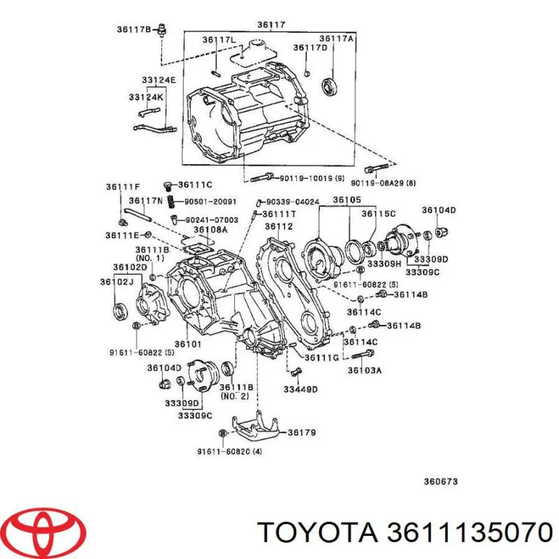 Раздатка (коробка раздаточная) 3611135070 Toyota