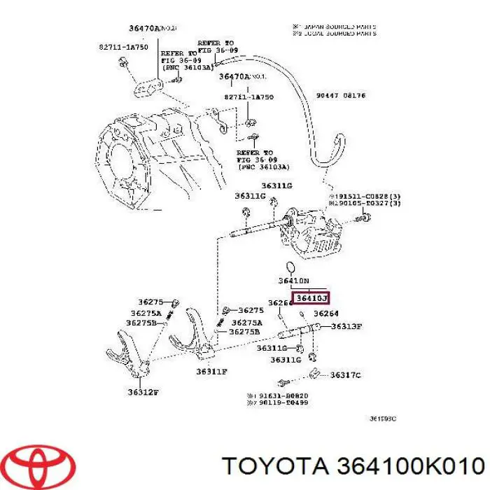 364100K010 Toyota 