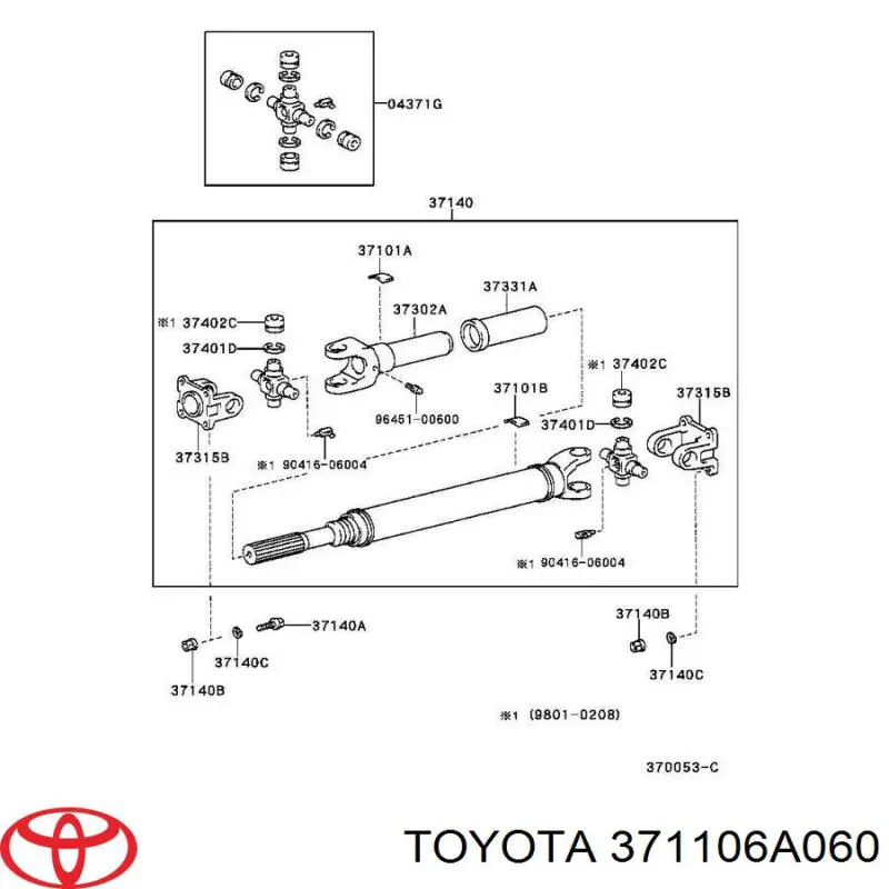 Junta universal traseira montada para Toyota Land Cruiser (J10)