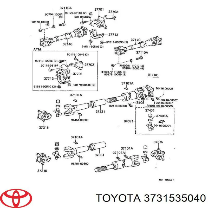 Купить 3731535040 Toyota Фланец переднего карданного вала