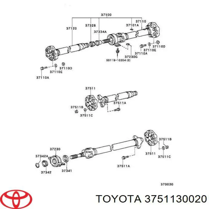 3751130020 Toyota муфта кардана эластичная