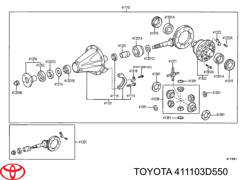 Задний редуктор Toyota RAV4 XA30 2,277 восстановленный