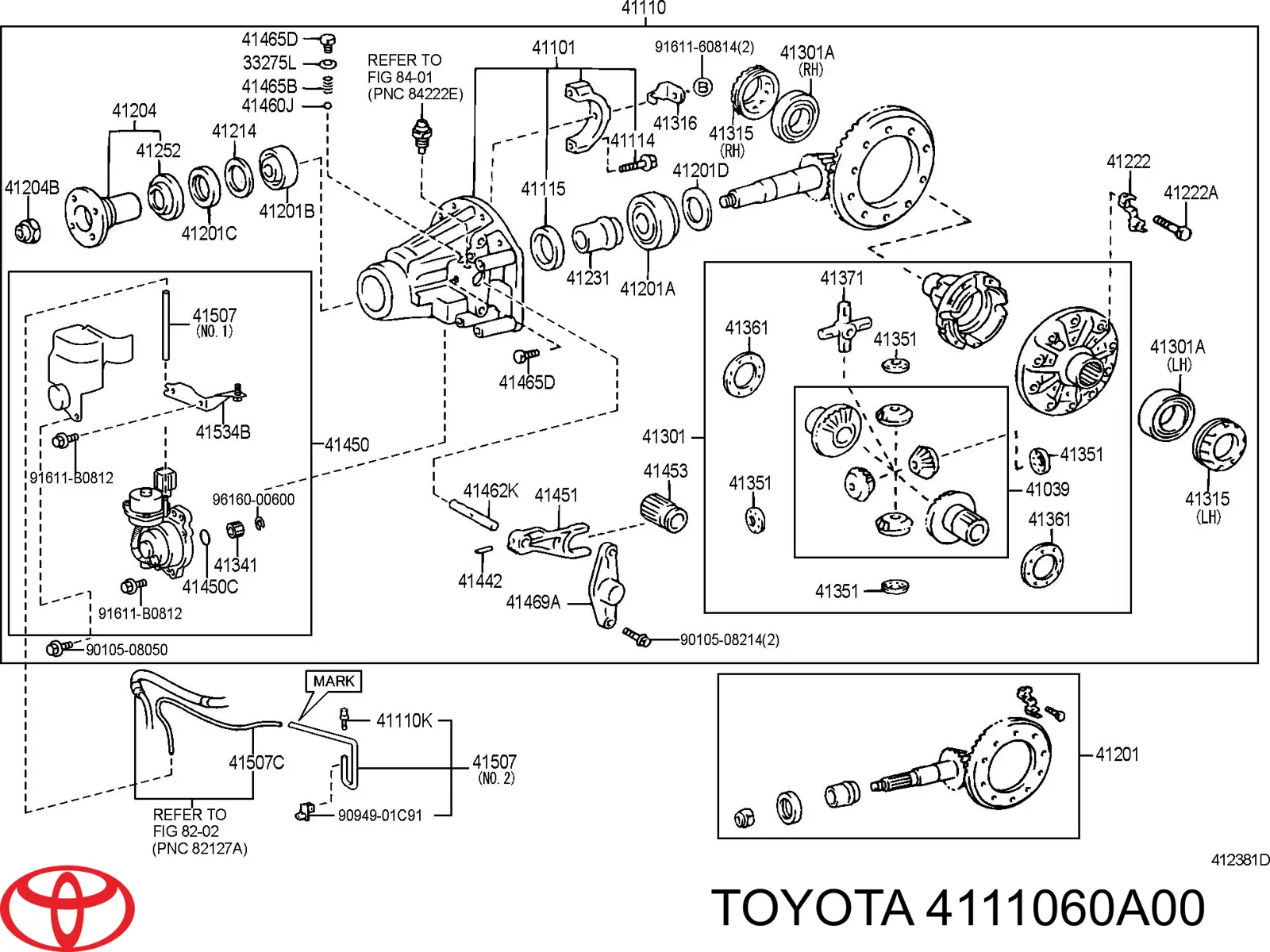 Редуктор задний Toyota 4111060A00 цена, от 915.25 USD