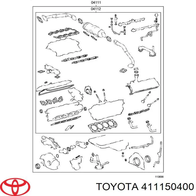 Купить 411150400 Toyota Полный комплект прокладок