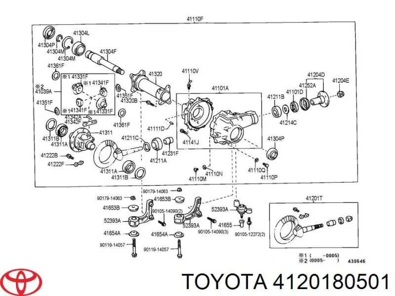 Главная пара (дифференциала) заднего моста Toyota 4120180501 цена, от 1609.10 USD