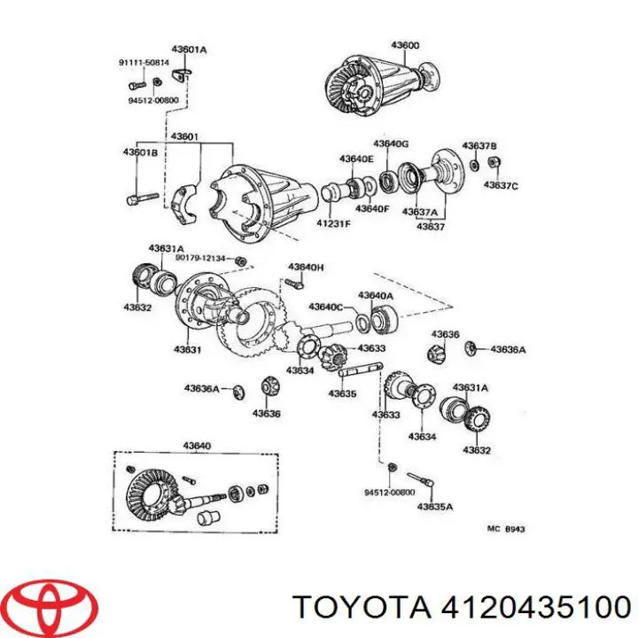 Flange da haste de redutor traseiro para Toyota Hilux (KUN25)