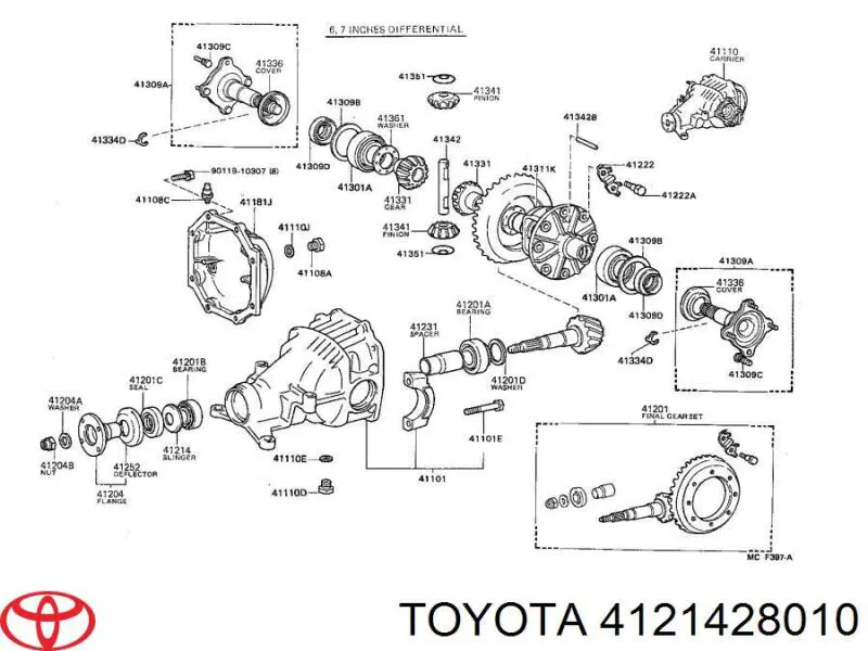  Toyota 4121428010 цена, от  