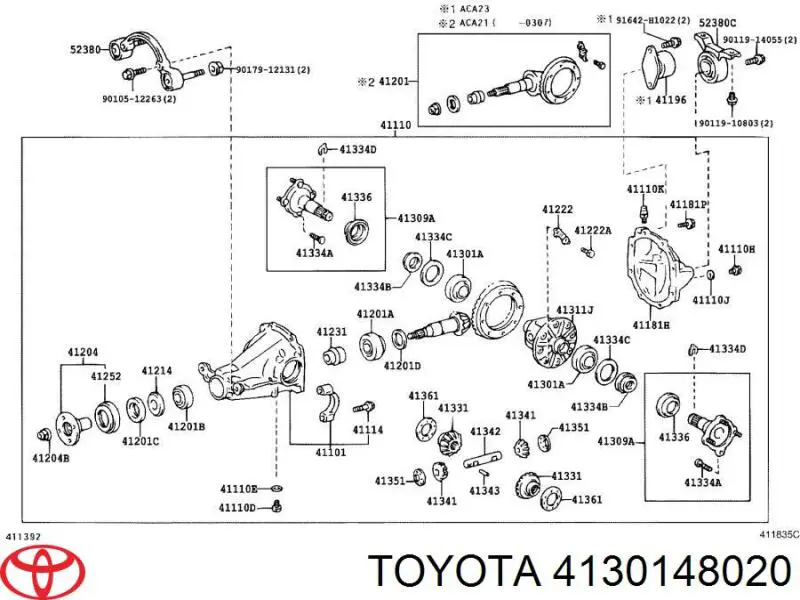 4130148020 Toyota Задний дифференциал редуктор