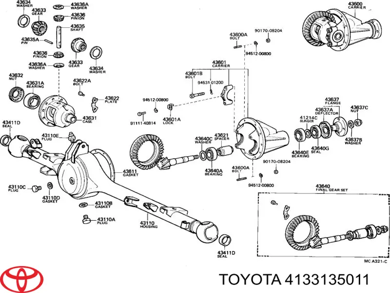 4133135011 Toyota сателлит дифференциала