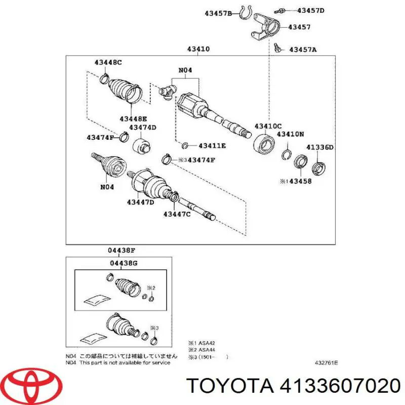 Сальник полуоси переднего моста 4133607020 Toyota