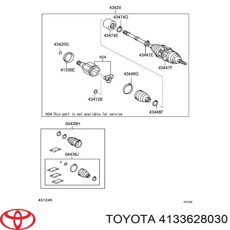 Сальник полуоси переднего моста 4133628030 Toyota