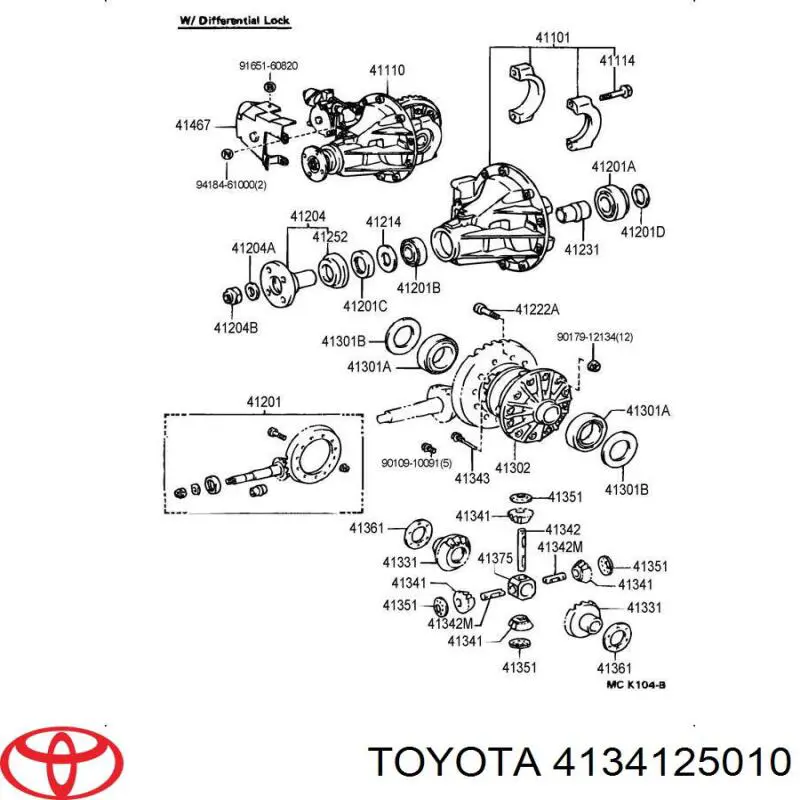 Сателлит дифференциала Toyota 4134125010