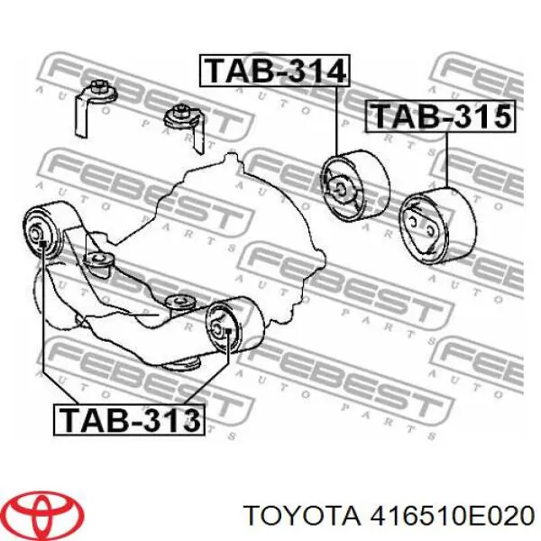 Сайлентблок (подушка) редуктора переднего моста передний Toyota 416510E020 цена, от 17.50 USD