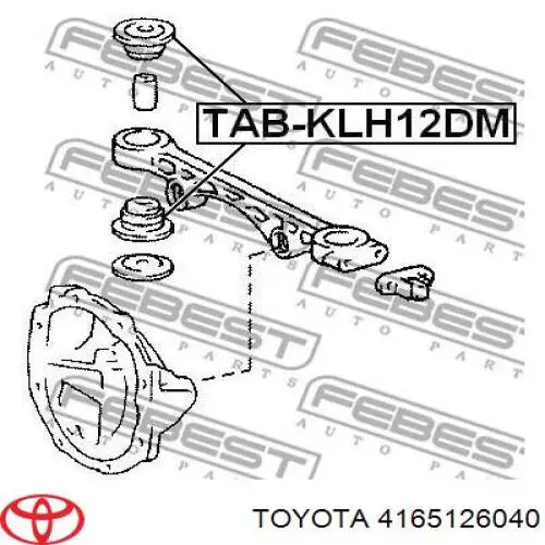 4165126040 Toyota сайлентблок (подушка редуктора заднего моста задний)