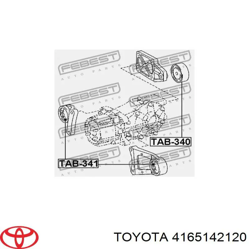 Сайлентблок траверсы крепления заднего редуктора передний TOYOTA 4165142120