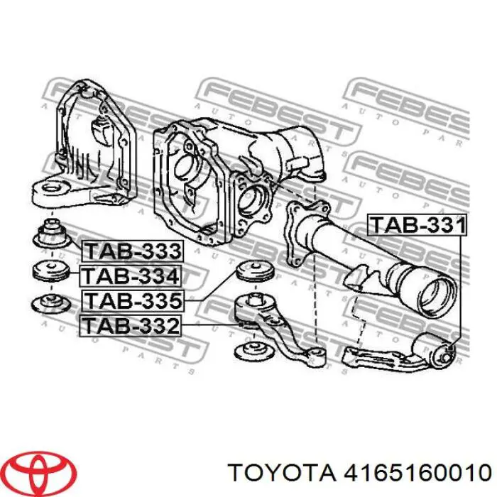 4165160010 Toyota сайлентблок (подушка редуктора переднего моста передний)