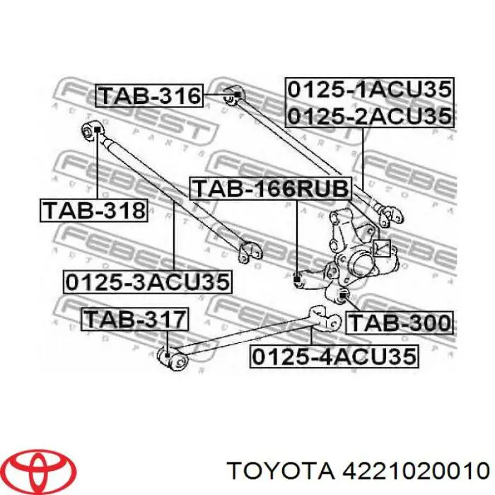 Сайлентблок цапфы задней 4221020010 Toyota