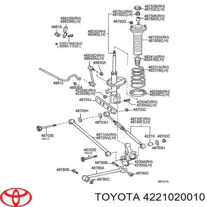 Купить 4221020010 Toyota Сайлентблок цапфы задней