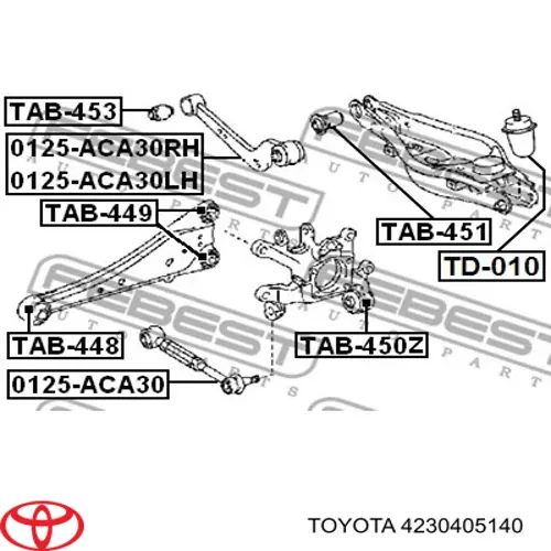 4230405140 Toyota цапфа (поворотный кулак задний правый)