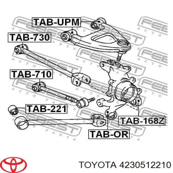 Сайлентблок цапфы задней 4230512210 Toyota