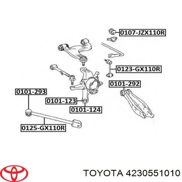 Цапфа - поворотный кулак задний, левый Toyota 4230551010 цена, от 8.26 USD