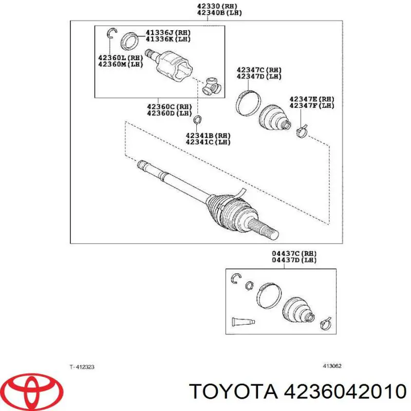 ШРУС внутренний задний TOYOTA 4236042010