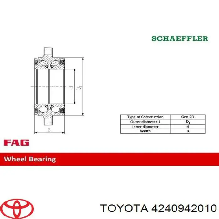 Задний подшипник Toyota 4240942010