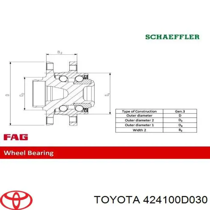 424100D030 Toyota Ступица задняя
