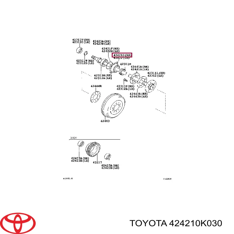 Caixa de rolamento de cubo traseiro para Toyota Hilux (GUN12, GUN13)