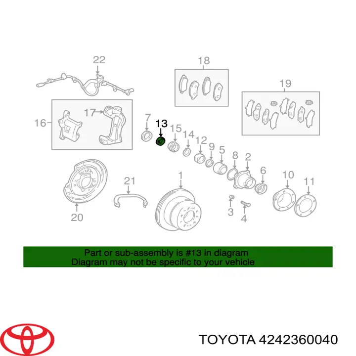 Кольцо стопорное подшипника задней полуоси Toyota 4242360040