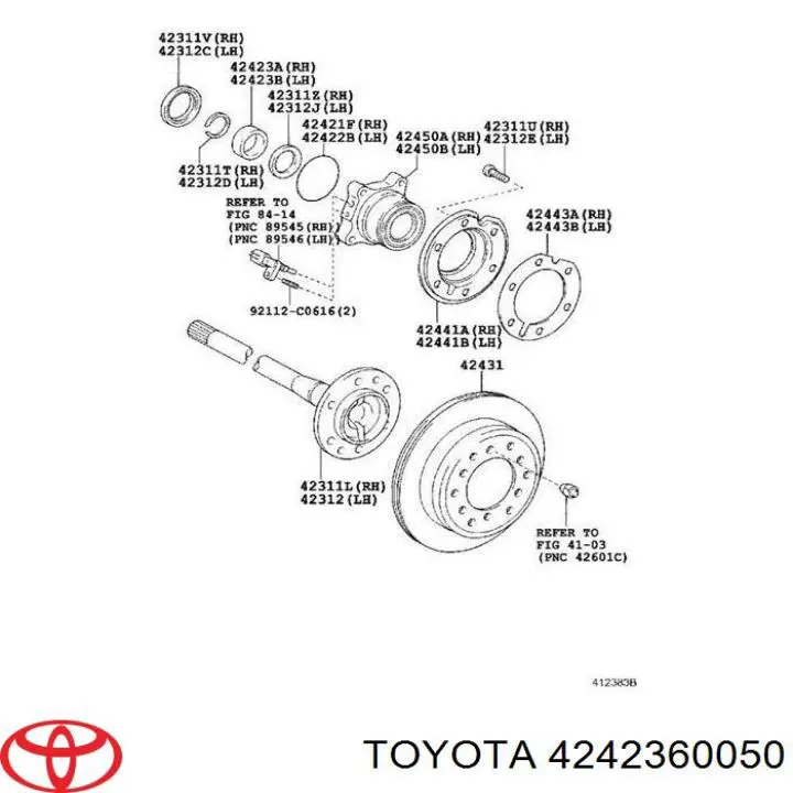 Кольцо стопорное подшипника задней полуоси Toyota 4242360050