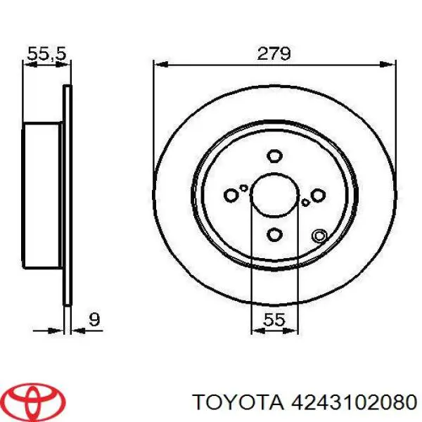 4243102080 Toyota диск тормозной задний
