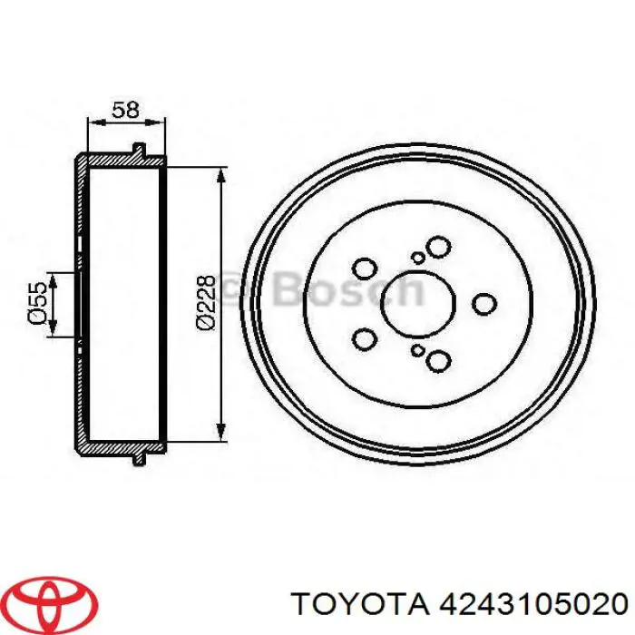 4243105020 Toyota барабан тормозной задний