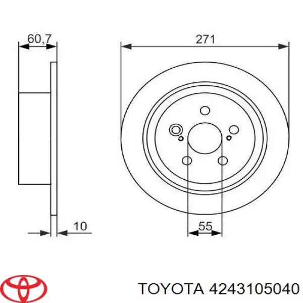 Купить 4243105040 Toyota Диск тормозной задний