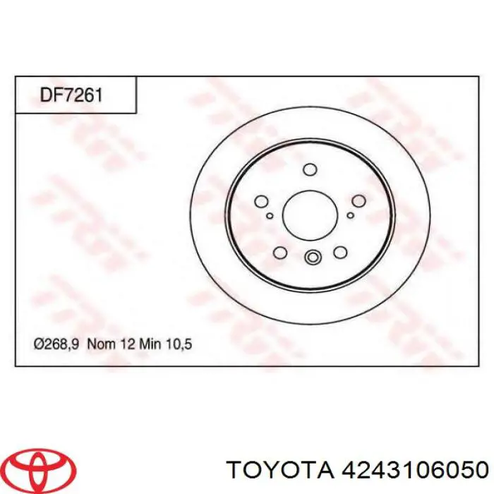 Задний дисковый тормоз Toyota 4243106050