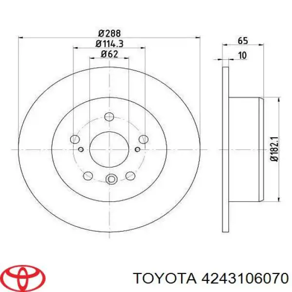 Задний тормозной диск Toyota 4243106070 цена, от 38.69 USD
