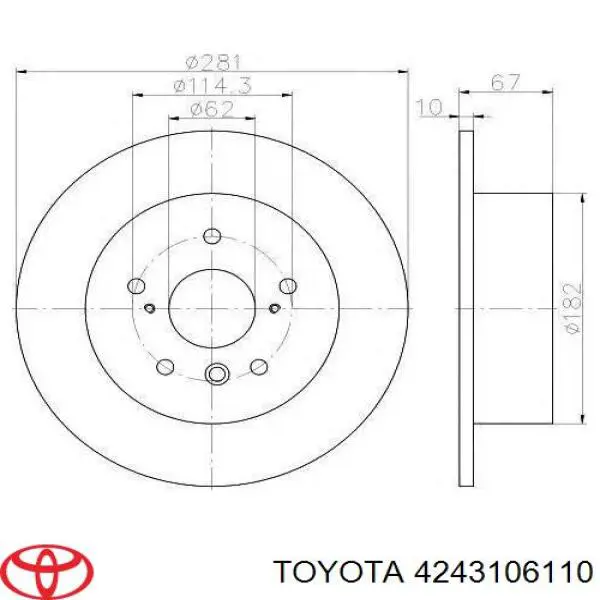 4243106110 Toyota диск тормозной задний