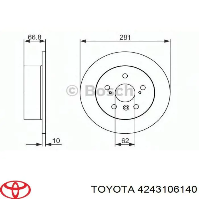 Задний тормозной диск Toyota 4243106140 цена, от 30.73 USD