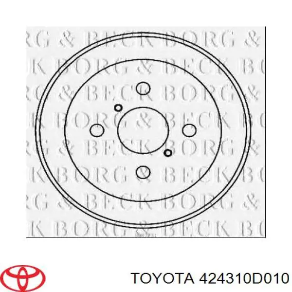 Купить 424310D010 Toyota Тормозной барабан